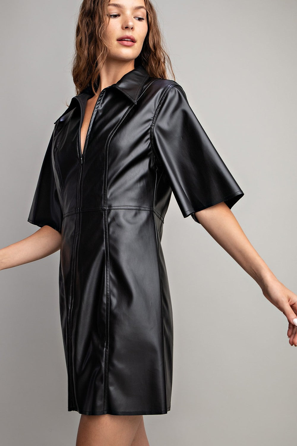 Ollie Leather Mini Dress