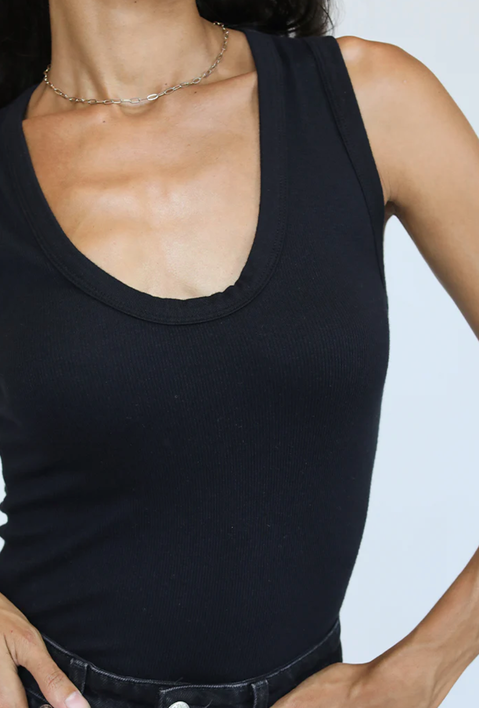 Jordan U Neck Ribbed Tank